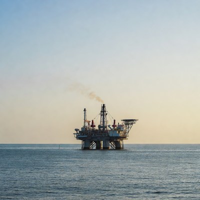 Offshore Oil Rig at Sea