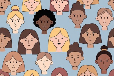 Diverse women faces illustration