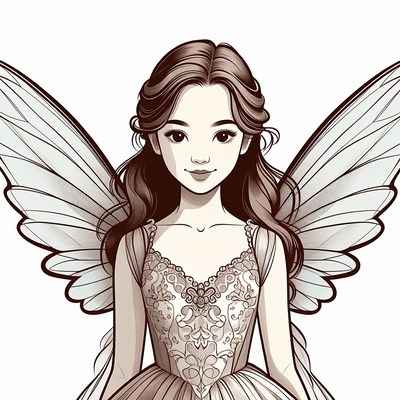 Beautiful fairy with wings