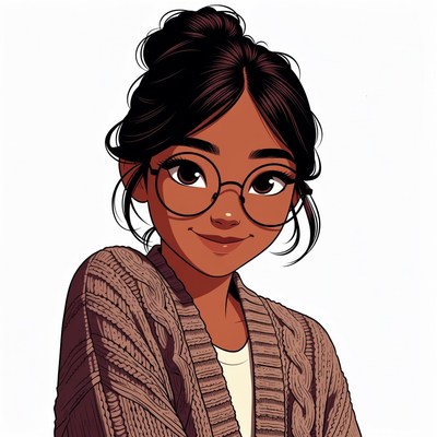 Smiling Asian woman in glasses