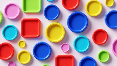 Colorful Plastic Plates and Trays