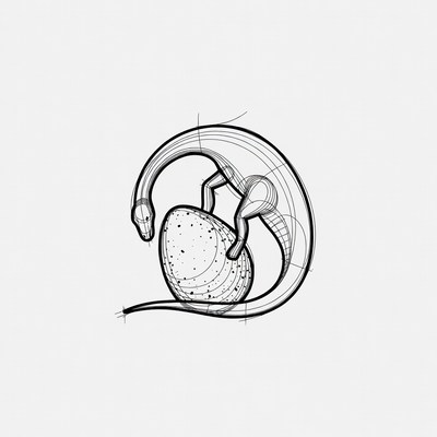 Baby Brachiosaurus Hatching from Egg