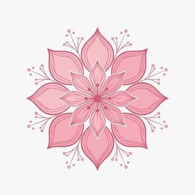 Pink Mandala Flower Illustration