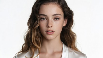 Beautiful young woman with wavy hair