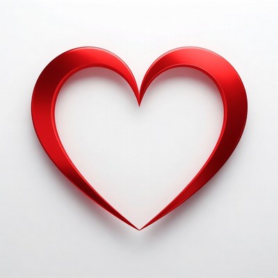 Shiny Red Heart Outline