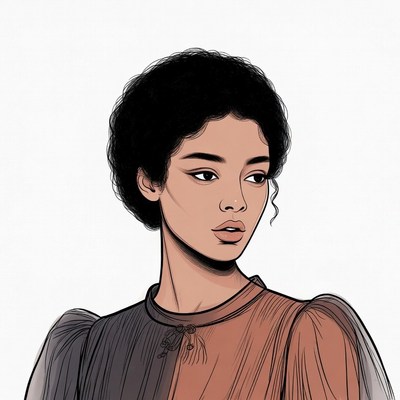 African-American woman in colorful dress