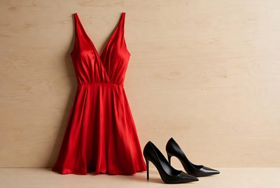 Red Dress with Black Heels