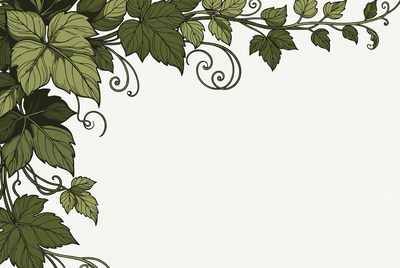 Green Ivy Vine Illustration Border