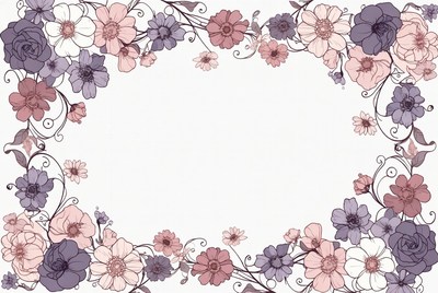 Purple Flower Frame Illustration