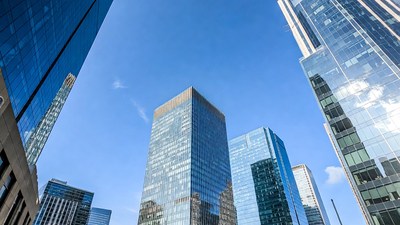 Modern Skyscrapers Against Blue Sky