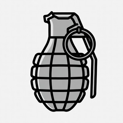 Gray Grenade Illustration