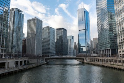 Chicago River with Skyscrapers