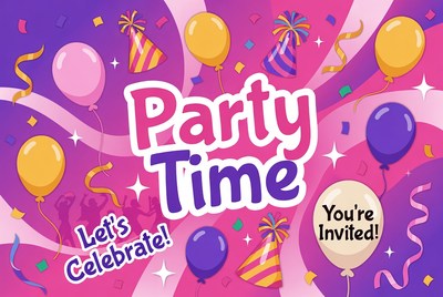 Party Time Invitation Clipart