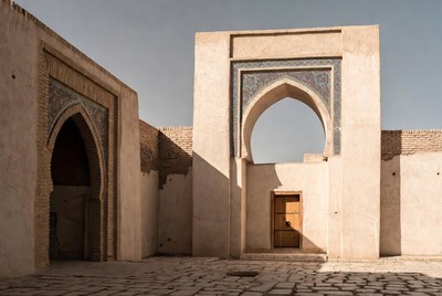 Traditional Islamic Arches in Courtyard