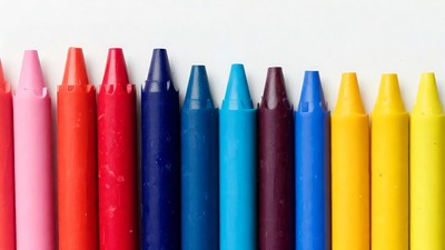 Colorful Crayons Lined Up