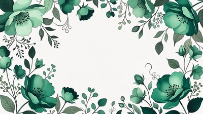 Green Floral Frame Illustration