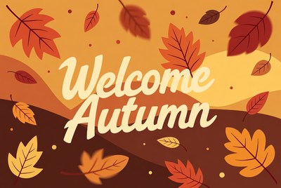 Welcome Autumn Leaves Illustration