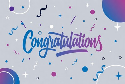 Congratulations Text with Confetti