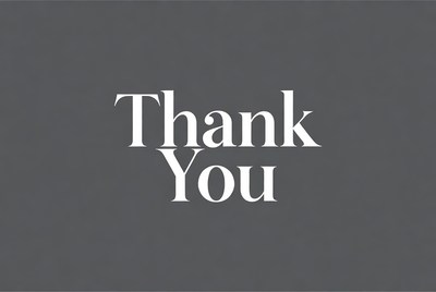 Thank You Text on Gray Background