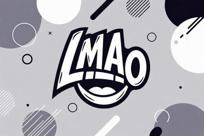 LMAO Text with Laughing Mouth