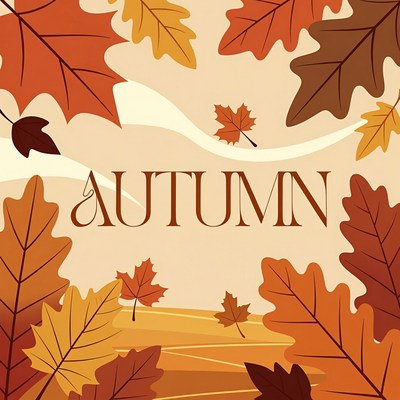 Autumn Leaves with Text Illustration