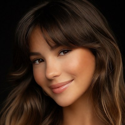 Smiling woman with bangs