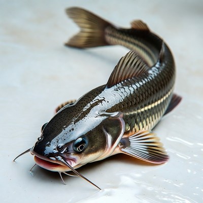 Shiny black bullhead catfish
