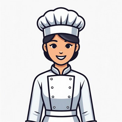 Asian woman chef illustration