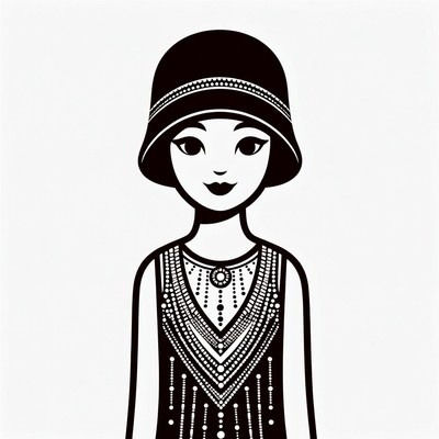 Flapper girl in cloche hat