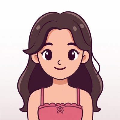 Anime girl with long brown hair