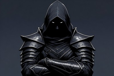 Hooded Dark Knight Arms Crossed
