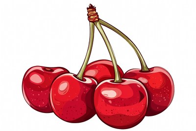 Cluster of Red Cherries Illustration
