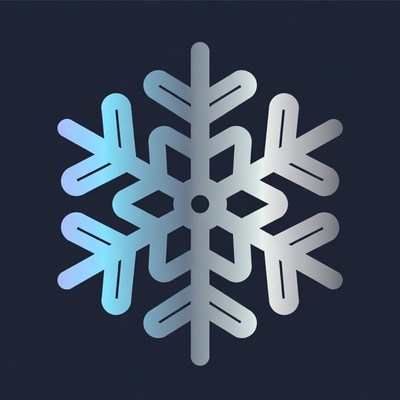 Blue Snowflake on Dark Background