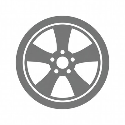 Gray Car Wheel Icon