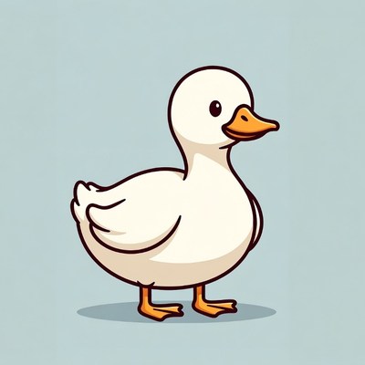Cute white duck illustration