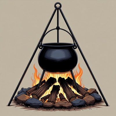 Campfire with Cauldron Pot