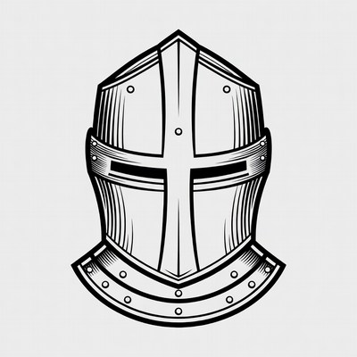 Medieval Knight Helmet Illustration