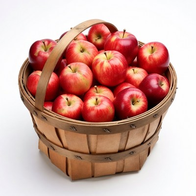 Red Apples in Wicker Basket