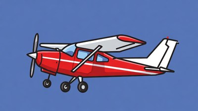 Red propeller airplane illustration