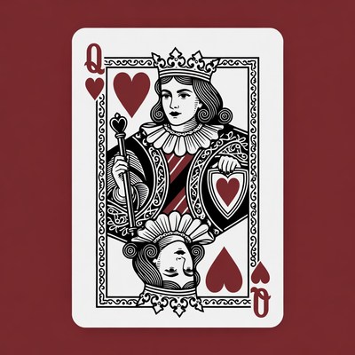 Queen of Hearts Playing Card