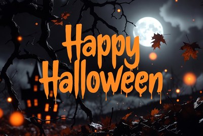 Happy Halloween with Moon and Branches