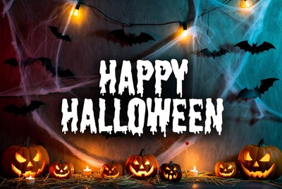 Happy Halloween Pumpkins and Bats