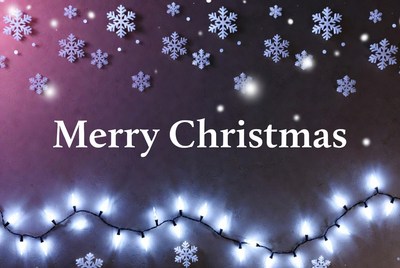 Merry Christmas with Snowflakes and Lights