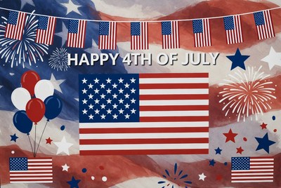 Happy 4th of July Patriotic Banner