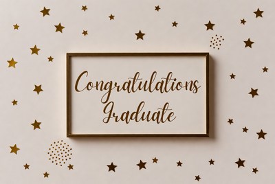 Congratulations Graduate Sign with Stars