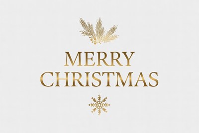 Merry Christmas Gold Text Illustration