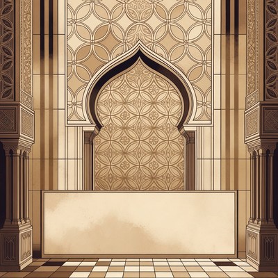 Islamic Arch with Blank Sign