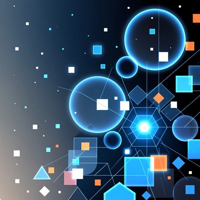 Abstract Glowing Geometric Background