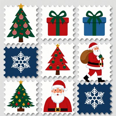 Christmas Clipart Icons Grid