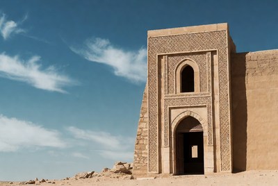 Ancient Stone Archway in Desert